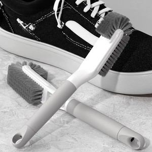 Shoe Brush Set 2Pcs Gray Nylon Bristles Long Handle For Cleaning Sneakers And Shoes - Product Image 1
