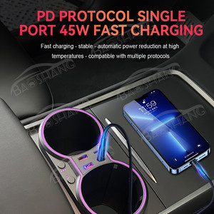 ลูกบิดน้ำหอมฮับ USB สำหรับเทสลารุ่น<span class=keywords><strong>3</strong></span> Y ที่วางแก้วคอนโซลกลางรถยนต์แบบชาร์จเร็วใหม่พร้อมไฟ RGB - Product Image 2