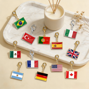 Pulseras Nacionales Personalizables con Colgantes de <span class=keywords><strong>Bandera</strong></span>, Cadenas de Acero Inoxidable Chapadas en Oro de 18K, Joyería Geométrica Unisex Antideslustre - Product Image 3