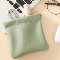 Porte-monnaie souple en cuir PU RTS, pochette à chapelet, petite pochette à bijoux, organiseur de bijoux, étui pour écouteurs, trousse à cosmétiques