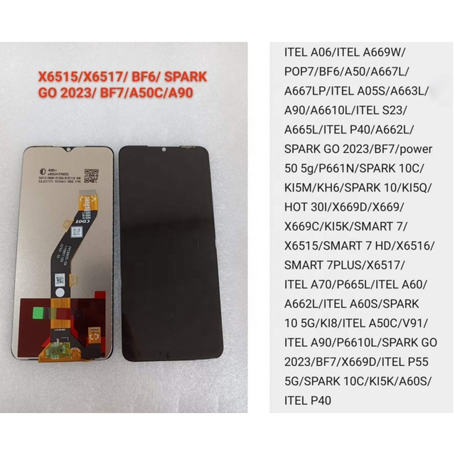 Lcd Smartphone Screen Mobile Phones LCD Display for Infinix Itel X6515/X6517/BF6/SPARK GO 2023/ BF7 Wholesale Price All Model