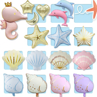 Ballons décoratifs mats en forme de couronne, d'étoile de mer et d'étoile - Ballons de rêve pour les fêtes d'enfants et les mariages sur le thème de l'océan