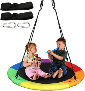 Saucer Tree <strong>Swing</strong> Kids 40'' <strong>Circle</strong> Outside Round Platform Rope <strong>Swing</strong> Swivel Easy Setup <strong>Swing</strong> - Product Image 4