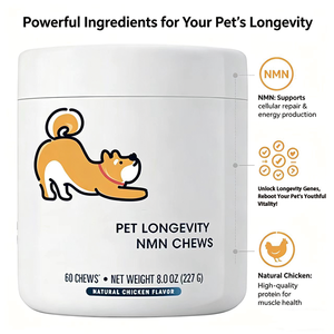 OEM Advanced Natural Pet NMN Chews para Longevidad, Soporte Antienvejecimiento, Reparación Celular, Producción de Energía para el Bienestar de Perros y Gatos - Product Image 5