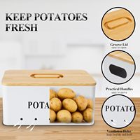 Boîte de stockage de pommes de terre oignon pomme de terre ail Pot stockage empilable avec couvercle en bambou Ventilation ombrage conservation de la fraîcheur