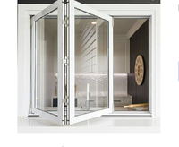 Fenêtres pliantes verticales en aluminium de conception moderne, fenêtres en verre à double pliage pour maison, villa, cadre en alliage d'aluminium