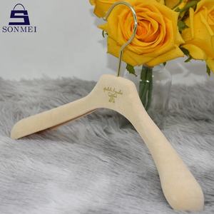 Hot Sale <strong>Mini</strong> Children's Custom Logo Durable Luxury Velvet Kid <strong>Hangers</strong> - Product Image 5