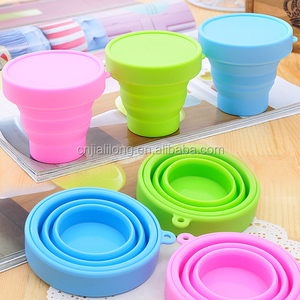 Hot Sale Round Folding Travel Coffee <strong>Cup</strong> Non Spill Toddler Portable <strong>Collapsible</strong> Silicone Baby Tea <strong>Cup</strong> With Lids - Product Image 6