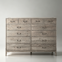 Commode de Rangement Multifonctionnelle en Bois Massif Moderne et Écologique, de Luxe et Durable, avec 12 Tiroirs et Supports d'Angle pour Chambre à Coucher
