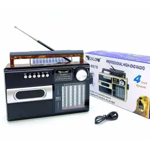 2024 Newest Golon Stereo Sound Am Fm Sw Radio RX-867S Wind-up Solar Radio Professional High Sensitivity Solar Radio