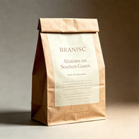 Sac en papier kraft blanc et brun recyclé compostable de petite taille sur mesure avec fenêtre de style luxueux pour aliments, pain et biscuits Waimai