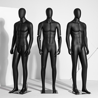 Mannequins Homme en Plastique Noir Mat Corps Entier Musclé pour Articles de Sport