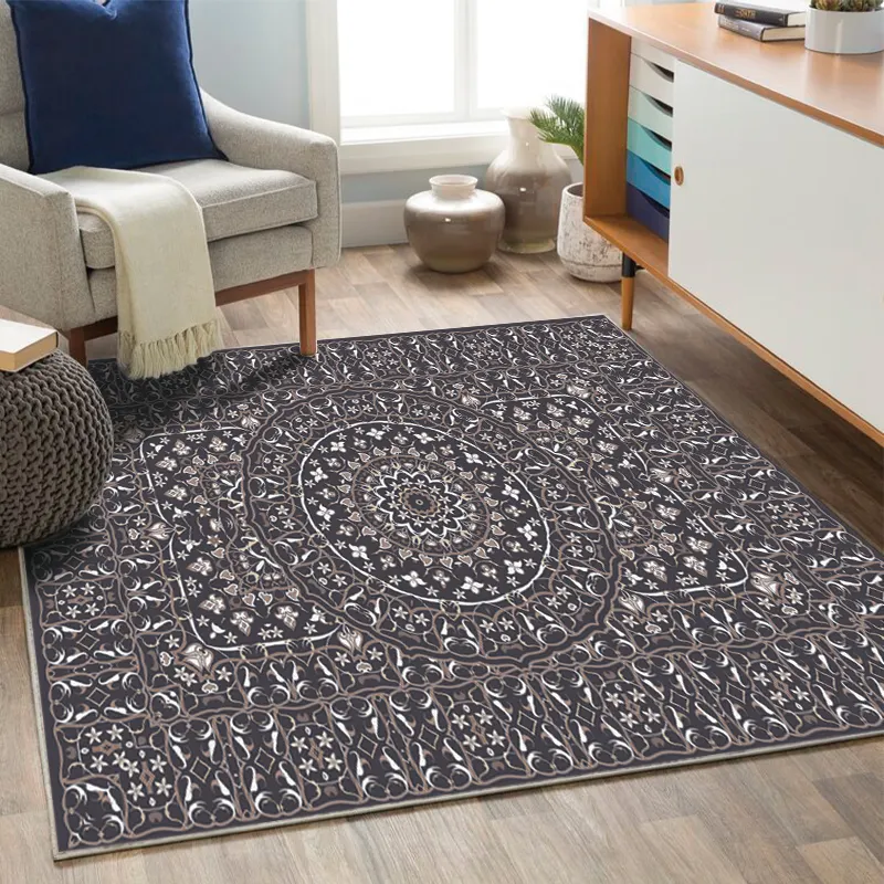 Carpet Mat Printed Persian Style Ethnic Texture Home Decoration Removable Living Room Retro Style Rug Carpet