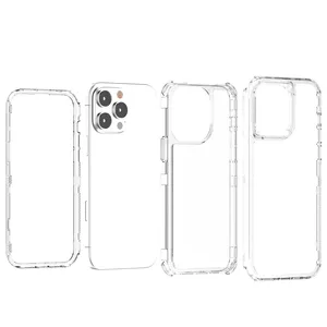 Étui antichoc 3 en 1 pour <span class=keywords><strong>iPhone</strong></span> 11 12 13 14 15 Pro Max Xs XR 8 7 Plus <span class=keywords><strong>SE</strong></span> <span class=keywords><strong>2022</strong></span>, cadre en plastique, <span class=keywords><strong>coque</strong></span> arrière <span class=keywords><strong>transparente</strong></span> en TPU acrylique - Product Image 4