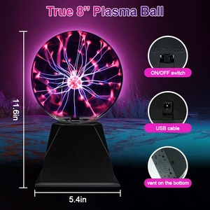 Lámpara <span class=keywords><strong>de</strong></span> bola <span class=keywords><strong>de</strong></span> <span class=keywords><strong>plasma</strong></span> grande <span class=keywords><strong>de</strong></span> 8 ", BOLA MÁGICA eléctrica para fiesta, lámpara <span class=keywords><strong>de</strong></span> bola <span class=keywords><strong>de</strong></span> cristal para niños, sensible al sonido táctil - Product Image 6