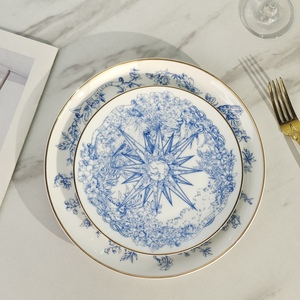 High Temperature Decal 8 Inch <b>10</b> Inch Charger Plates Set Lucky Star Ceramic Coffee Cup Saucer Set - Product Image 3