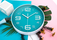 Jam Dinding Kontemporer Kontras Tinggi Dial Hitam Bingkai Putih Tanpa Suara Berdetak Angka Besar Mudah Dibaca Dapur Kantor