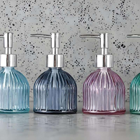 Flacon de shampoing rechargeable de 220 ml, distributeur de savon pour les mains en verre et distributeur de mousse avec pompe dorée et argentée