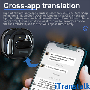 Audífonos de Traducción Inalámbricos ITranstalk con IA Multilingüe Inteligente 99% de Precisión Auriculares de Traducción Inteligente Traductores de Voz - Product Image 3