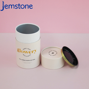 Boîte d'emballage cylindrique en carton avec couvercle en aluminium recyclable, design personnalisé, pour poudre de protéines, tube en papier - Product Image 1