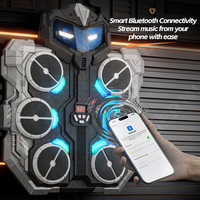 Robot de boxe interactif intelligent électrique à 6 boutons, avec musique, à fixer au mur, jouet cible avec gants pour adultes et enfants
