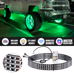 Loyo çift 576 adet sıra Led parlak RGB jant işıkları App uzaktan kumandalı araba tüm araba için ledli tekerlek ışıkları - Product Image 2
