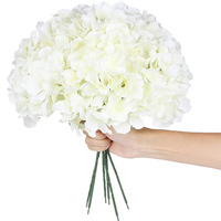 Bunga Hydrangea Buatan Tangan Anti-Bakteri dari Kain Poliester dengan Batang untuk Dekorasi Rumah, Pesta Bayi, Pernikahan, dan Thanksgiving