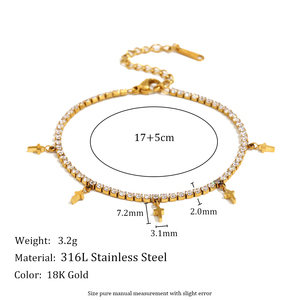 Dreamidea 18K Gold Plated Jewelry Set with Cubic Zirconia and Heart Shaped Charms Necklace and <strong>Bracelet</strong> <strong>Combo</strong> - Product Image 5