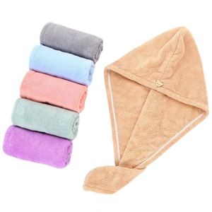 Serviette turban en microfibre à séchage rapide, anti-microbienne, tissée, pour cheveux secs, directement de l'usine - Product Image 1