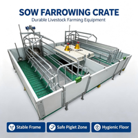 Cage de maternité galvanisée à chaud pour porcs, enclos de gestation robuste pour truies et box de maternité pour élevages porcins commerciaux