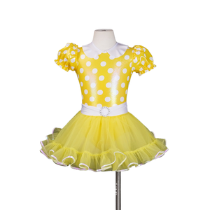 Costume de danse pour filles, jaune et <span class=keywords><strong>blanc</strong></span> à <span class=keywords><strong>pois</strong></span>, <span class=keywords><strong>tutu</strong></span>, robe de ballet - Product Image 1