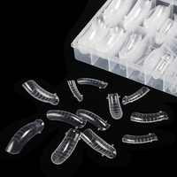 #4 Wholesale120pcs Curve Square Extra Large Trackless Dual Extension Tips System Faux ongles Dual Form for Nail Supplier Salon