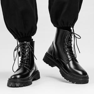 <span class=keywords><strong>Botas</strong></span> de <span class=keywords><strong>Hombre</strong></span> Otoño 2026, Nuevas, Estilo Casual Vintage con Cordones, Suela Gruesa de PU, para Deportes al Aire Libre, Motociclismo y Trabajo - Product Image 5