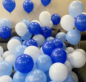 Koningsblauwe Confetti Latex Ballonnen 50 Stuks 12 Inch Lichtblauw En Wit Feest Ballonnen Voor Verjaardag Huwelijksfeest