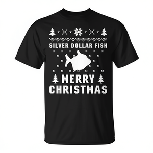 T-shirt haut de gamme Silver Dollar Fish Ugly Christmas Sweater - Product Image 2