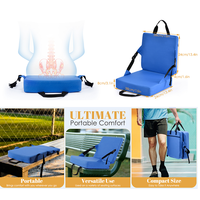 Coussin pliable portable pour l'extérieur, siège multifonctionnel pour cabine et stade avec dossier et poches