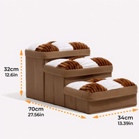 Escalier pliant de luxe pour chien à 3 marches, design en échiquier pliable fait main, rangement pour lits hauts, canapés, moderne pour une utilisation en extérieur