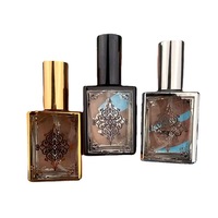 Bouteille de parfum UV carrée de 15ml avec tube en verre et bouchon à vis pour lotion hydratante sous-embouteillage