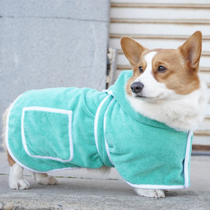 Pet <b>Bathrobe</b> Absorbent Quick Drying Hooded Towel Coat For <b>Dogs</b> All Seasons Winter Warm Pet Clothing - Product Image 2