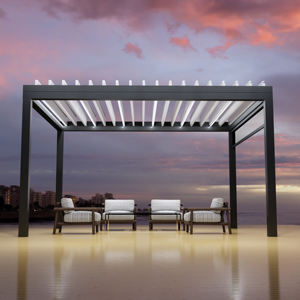 Pérgola de tubo cuadrado blanco de aluminio moins cher pérgola <span class=keywords><strong>Palma</strong></span> XXL pérgola hardware metal acero - Product Image 4