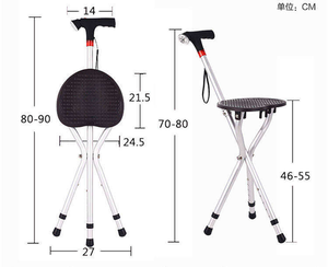 Canne de marche avec siège pour personnes âgées, avec lumière LED intégrée, canne de repos <span class=keywords><strong>portable</strong></span> pour la marche en extérieur et les voyages longue distance - Product Image 4