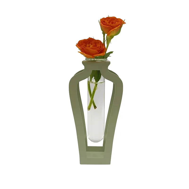 Jarrones de tubo de flores de Metal decorativos de alta calidad Venta caliente Soporte de tubo creativo Soporte de florero