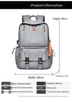 Sac de bureau en nylon pour hommes, voyage d'affaires en plein air, sac à dos scolaire quotidien de grande capacité avec logo personnalisé