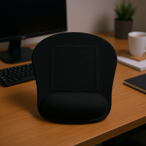 Alfombrilla de Ratón Ergonómica con Calefacción Onn, Reposamuñecas de Espuma Viscoelástica, Superficie de Tela con Patrón Cuadrado Negro, Diseño Antideslizante - Product Image 2