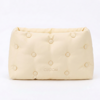Pochette cosmétique personnalisée avec logo en tissu à pois, bouton magnétique doux et rembourré, sac cadeau promotionnel, sac à maquillage GWP