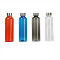 Bouteille d'eau transparente en PET de 500 ml sans BPA, personnalisable, avec couvercle en acier inoxydable, cadeau promotionnel, bouteille de sport, vente en gros ZB