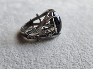 Bán Buôn Đen Onyx Cubic Zirconia Signet Người Đàn Ông Trang Sức Tùy Chỉnh Ottoman Tugra Thổ Nhĩ Kỳ Bạc Nhẫn Người Đàn Ông - Product Image 3