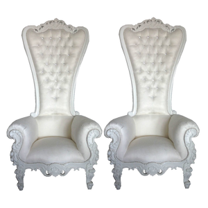Juego de sillas de boda para novia <span class=keywords><strong>y</strong></span> novio, juego de sofá antiguo, Reina, Reyes, blanco - Product Image 2