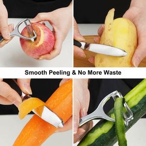 Éplucheurs de légumes pour la cuisine, éplucheurs de pommes de terre en acier inoxydable, poignée antidérapante, lame tranchante - Product Image 2