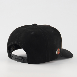 Bán buôn tùy chỉnh 5 Bảng điều chỉnh mũ thể thao ngoài trời Chất lượng cao thêu logo da lộn màu đen dệt vá gorras unisex Mũ bóng chày - Product Image 4